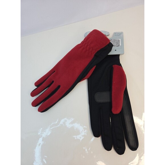 Brand new women's isotoner smart dry- touchscreen compatibility Red & Black 1 Sz - Picture 4 of 5